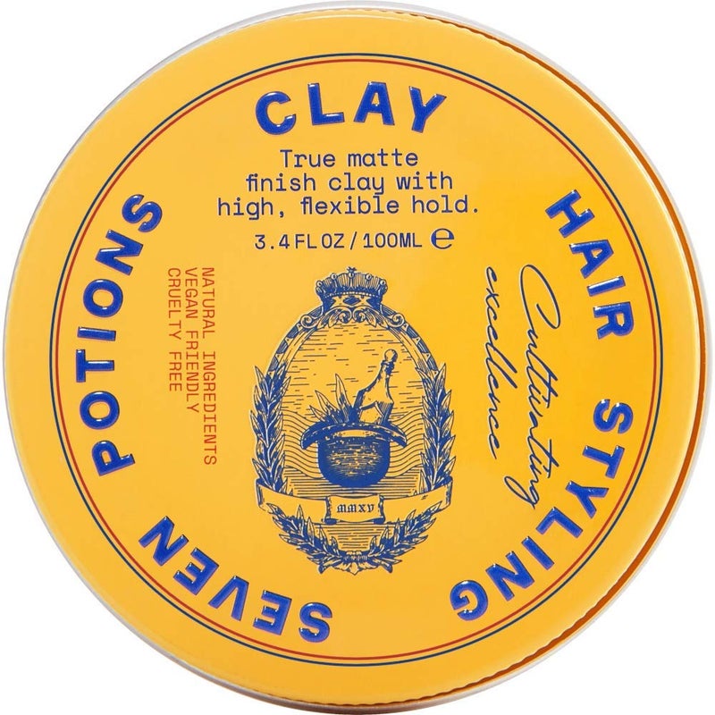SEVEN POTIONS Hair Clay For Men and Women 34 fl oz  High Hold Matte Pomade  Effortless Hair Styling Product That Leaves No Residue  Water Based  Natural Vegan Cruelty Free