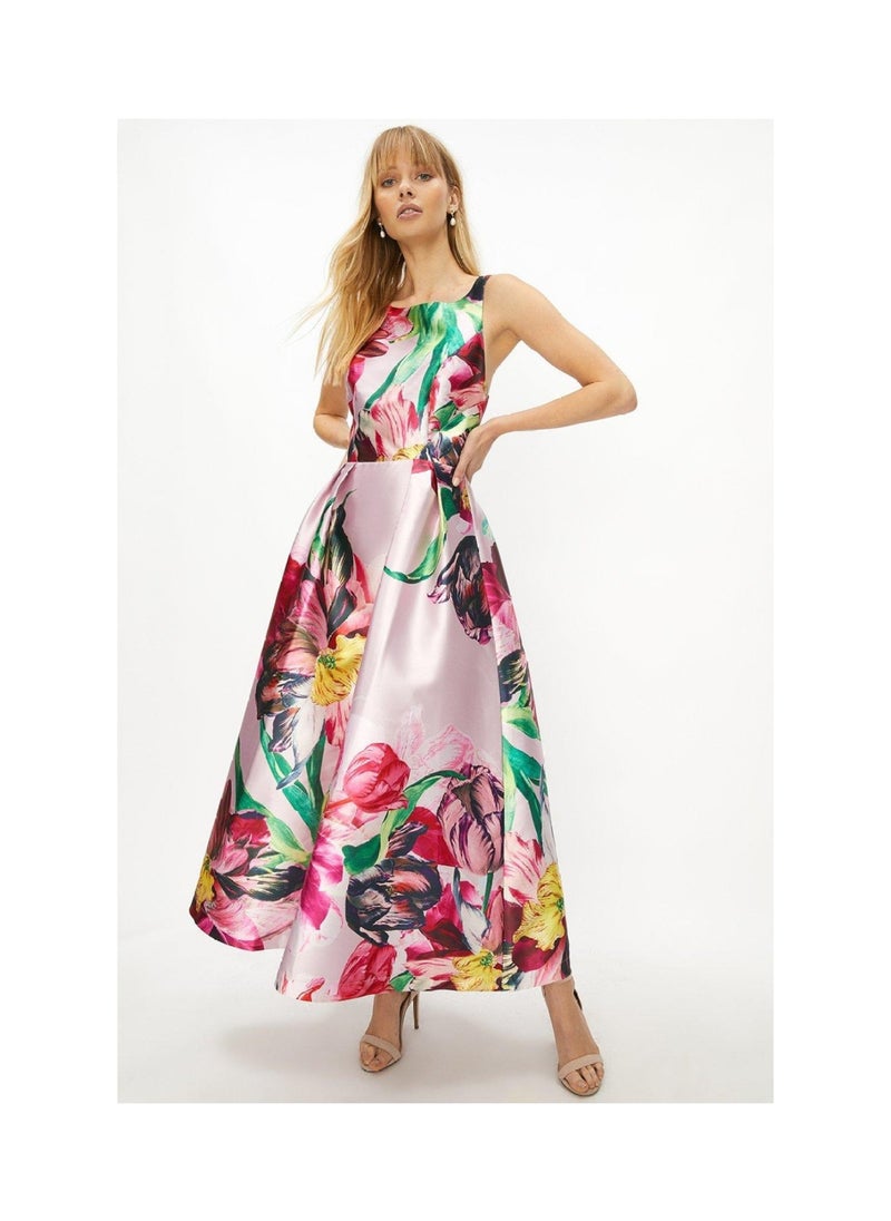 Coast - Premium Print Twill Full Skirt Midi Dress - Image 1