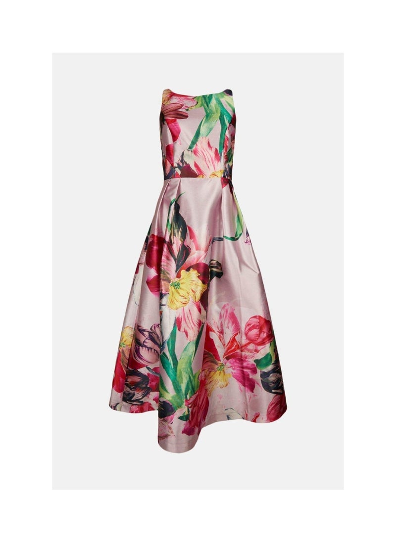 Coast - Premium Print Twill Full Skirt Midi Dress - Image 1