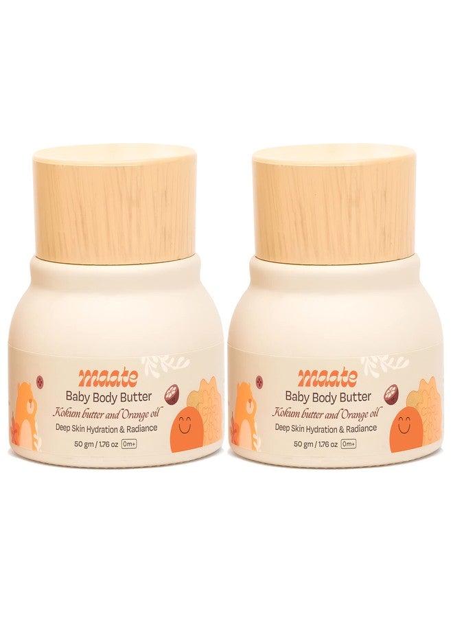 Maate Baby Body Butter (Pack of 2 * 50 gm) | Enriched with Pure Kokum Butter, Shea Butter & Saffron Oil | Baby Cream For Face, Skin & Body | Body Butter For Kids 0-12 years | Moisturizer Cream - Image 1