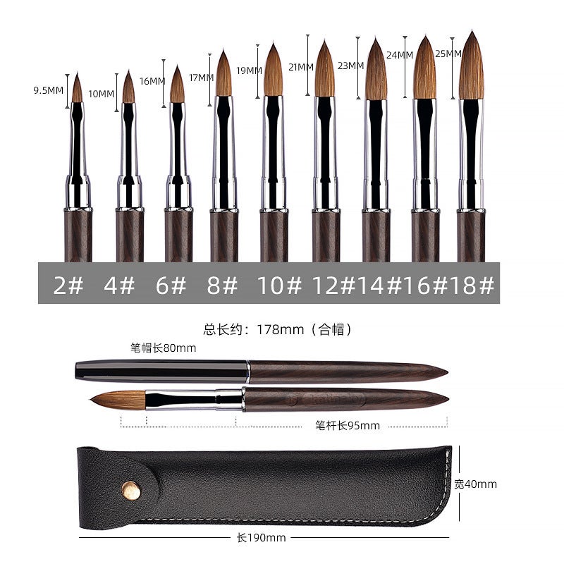 Quality Mink Hair Manicure Crystal Pen Sandalwood Kolinsky Crystal Nail Extension Nail Carving Brush - Image 5