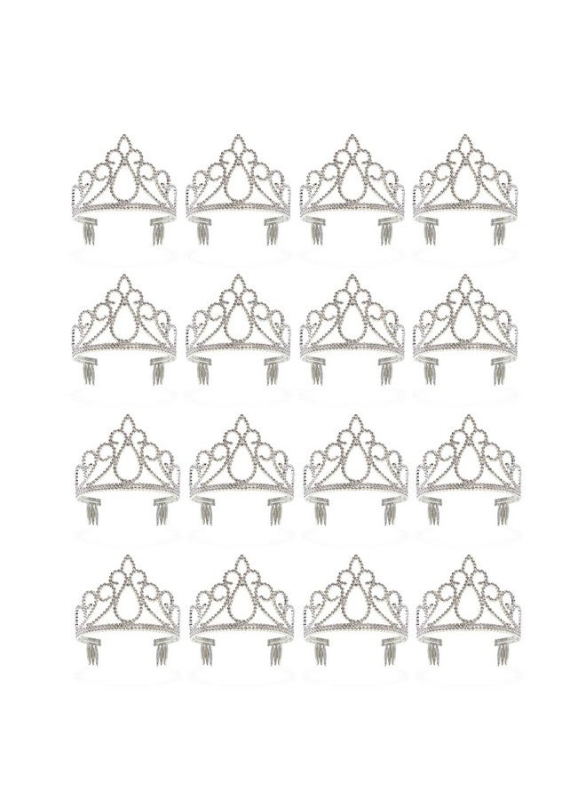 Blue Panda 12 Pack Silver Tiara For Girls, Princess Dress Up Crown For Kids Costume Birthday Party Favors In Bulk - Image 1