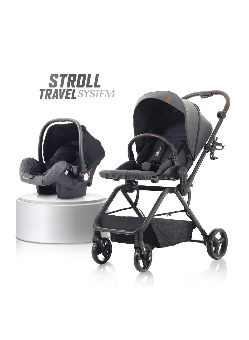 TEKNUM Stroll - 1 Travel System With Reversible Stroller And Compacto Baby Car Seat - Grey - Image 2