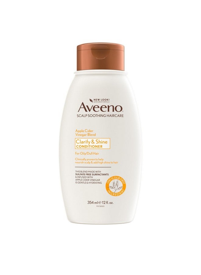 Aveeno Apple Cider Vinegar Sulfate-Free Conditioner for Balance & High Shine, Daily Moisturizing & Scalp Soothing Conditioner for Oily or Dull Hair, Paraben & Dye-Free, 12oz - Image 1