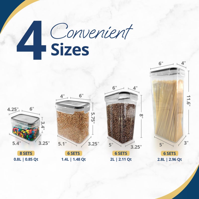Reli. Airtight Food Storage Containers with Lids (26 Sets) | Kitchen Organizers and Storage Pantry Organizers | BPA Free Plastic Food Containers | Mega Variety Pack w/Measuring Cup, 30 Labels, Pen - Image 3