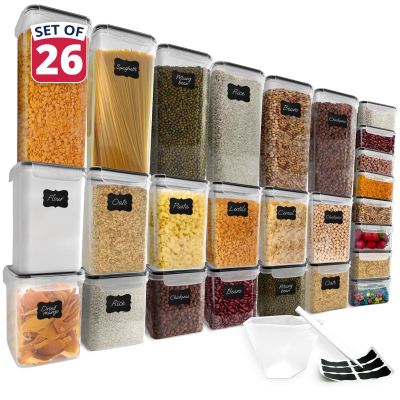 Reli. Airtight Food Storage Containers with Lids (26 Sets) | Kitchen Organizers and Storage Pantry Organizers | BPA Free Plastic Food Containers | Mega Variety Pack w/Measuring Cup, 30 Labels, Pen - Image 1