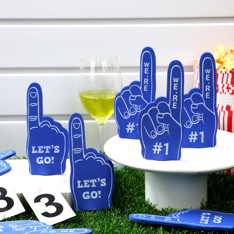 Sinmoe 24 Pcs Mini Foam Finger Baseball Fan Mini Foam Finger, We're #1 Sports Themed Party Supplies for Baseball Hockey Football Basketball Events Team Gifts(Dark Blue) - Image 4