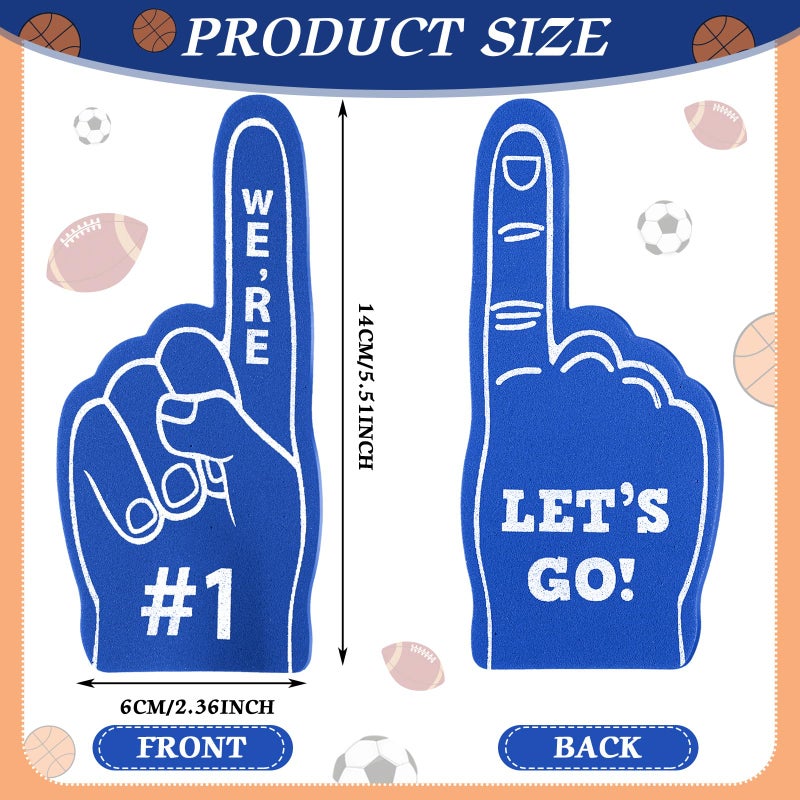 Sinmoe 24 Pcs Mini Foam Finger Baseball Fan Mini Foam Finger, We're #1 Sports Themed Party Supplies for Baseball Hockey Football Basketball Events Team Gifts(Dark Blue) - Image 2