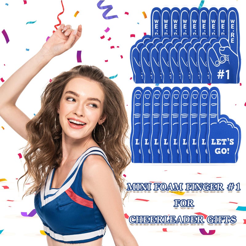 Sinmoe 24 Pcs Mini Foam Finger Baseball Fan Mini Foam Finger, We're #1 Sports Themed Party Supplies for Baseball Hockey Football Basketball Events Team Gifts(Dark Blue) - Image 5