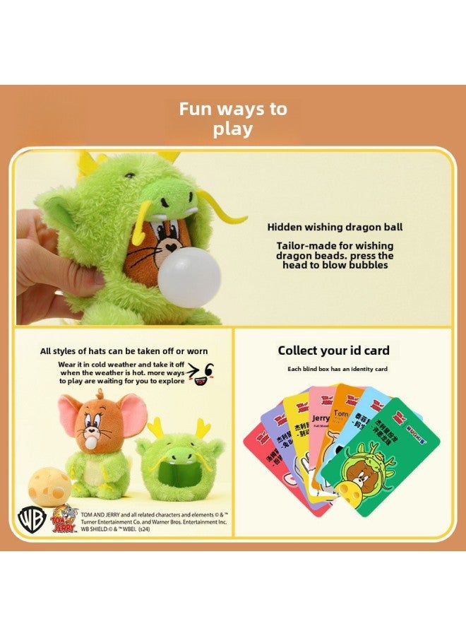 Authentic Tom And Jerry Plush Blind Box Trendy Toy Hand-made Doll Desktop Ornaments Jerry Mouse Dress-up Gift For Girlfriend-Specifications:1 Single Blind Box (random Style)  - Image 3