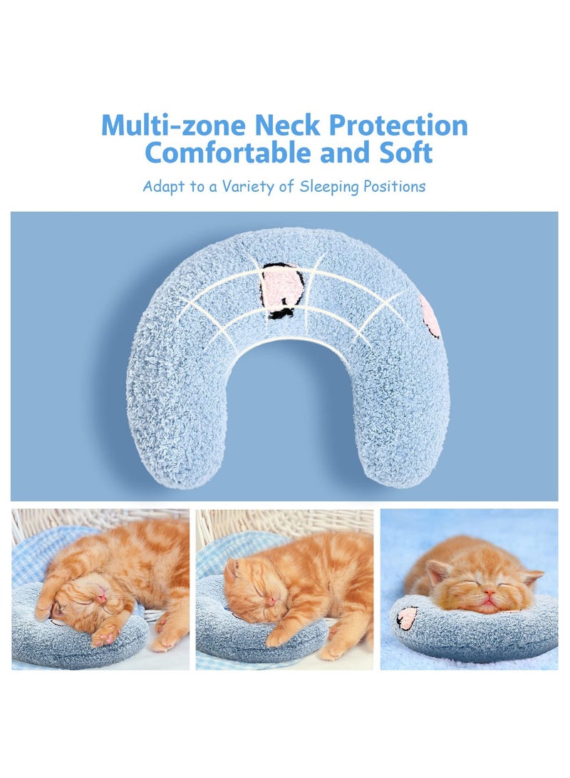 Excefore Pillow for Cats, Ultra Soft Fluffy Pet Calming Toy Half Donut Cuddler, Deep Sleep U-Shaped Accompanying Small Pillow, Protect Pet's Cervical Spine for Joint Relief Sleeping Improve Machine Washable - Image 4