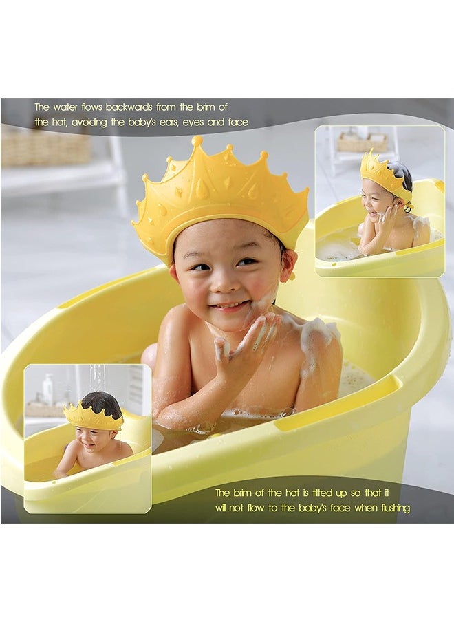 JCB CHIC Baby Shower Cap Shield, Shower Cap for Kids, Visor Hat for Eye and Ear Protection for 0-9 Years Old Children, Cute Crown Shape Makes the Baby Bath More Fun  - Image 2