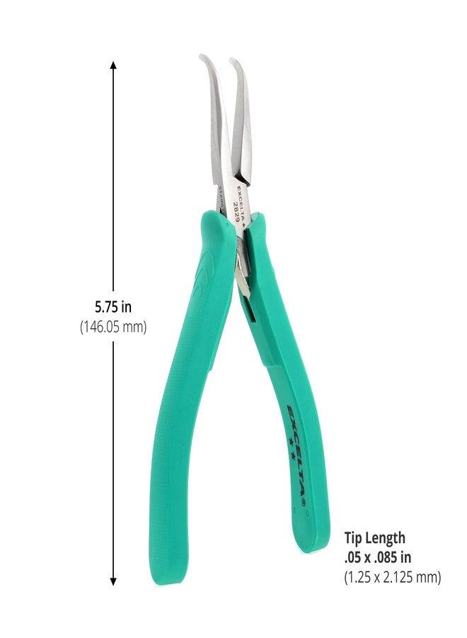 إكسلتا كماشة إكسيلتا من الفولاذ المقاوم للصدأ، أنف منحني بزاوية 60 درجة، آلية زنبركية لطيفة، قبضة مريحة مضادة للكهرباء الساكنة ومبطنة، أداة دقيقة، 5.75 بوصة، متوسطة - Image 2