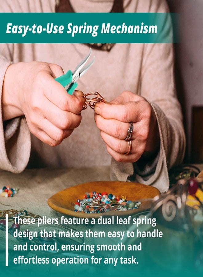 إكسلتا كماشة إكسيلتا من الفولاذ المقاوم للصدأ، أنف منحني بزاوية 60 درجة، آلية زنبركية لطيفة، قبضة مريحة مضادة للكهرباء الساكنة ومبطنة، أداة دقيقة، 5.75 بوصة، متوسطة - Image 4