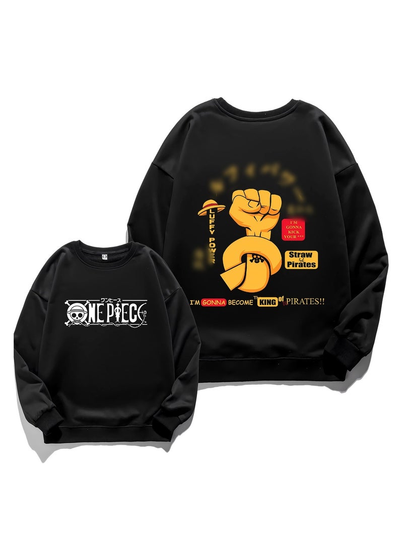KUYING New One Piece Retro Washed Round Neck Hoodie  - Image 1