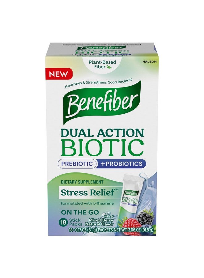 Benefiber Dual Action Biotic Plus Stress Relief, 18 Count Stick Packs - Image 1
