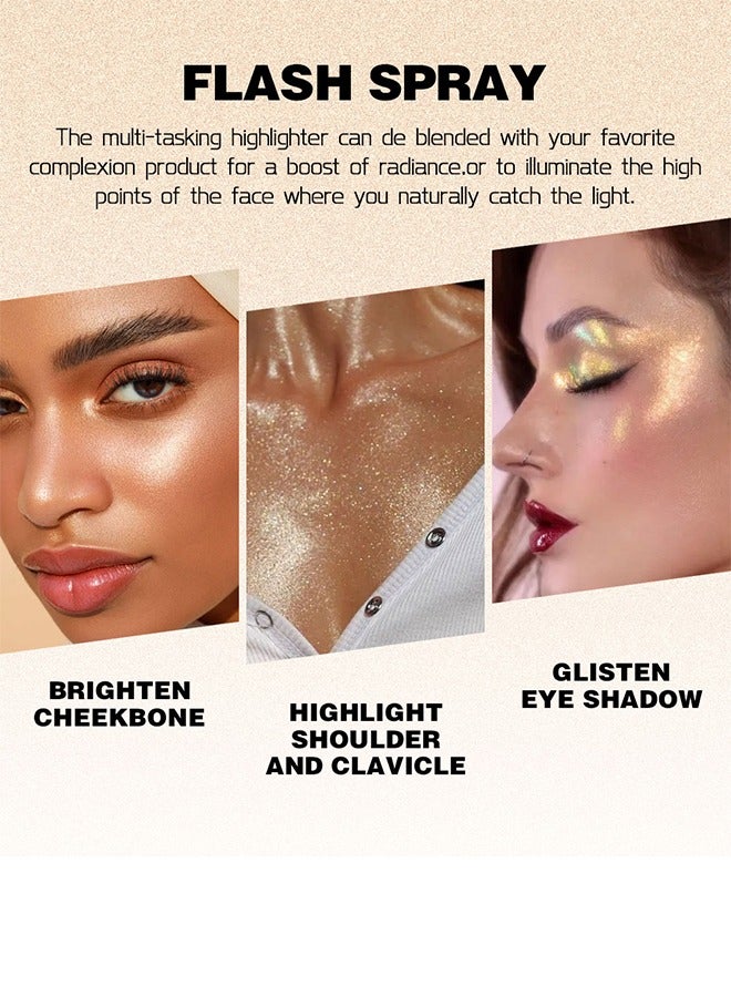 Julystar Fairy Highlight Body Spray 06, Facial Contouring Fine Shimmering Liquid Highlighter, Long-Lasting Sweatproof Stage Makeup Glitter Highlighter Powder Body Spray - 3.5G - Image 5