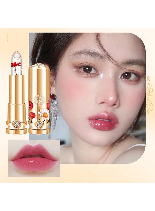 Mrettick 3 Colors Crystal Flower Jelly Lipstick Set,Magic Temperature Color Changing Lip Gloss PH Lipstick Color Changing Jelly Lipstick Waterproof Moisturizer Lip Balm (#1+#2+#3) - Image 3