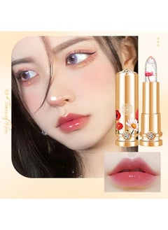 Mrettick Mrettick 3 Colors Crystal Flower Jelly Lipstick Set,Magic Temperature Color Changing Lip Gloss PH Lipstick Color Changing Jelly Lipstick Waterproof Moisturizer Lip Balm (#1+#2+#3)  - Image 4