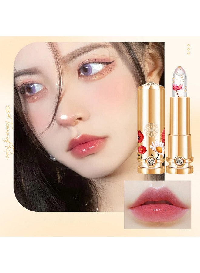 Mrettick 3 Colors Crystal Flower Jelly Lipstick Set,Magic Temperature Color Changing Lip Gloss PH Lipstick Color Changing Jelly Lipstick Waterproof Moisturizer Lip Balm (#1+#2+#3) - Image 4