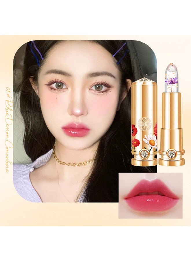 Mrettick 3 Colors Crystal Flower Jelly Lipstick Set,Magic Temperature Color Changing Lip Gloss PH Lipstick Color Changing Jelly Lipstick Waterproof Moisturizer Lip Balm (#1+#2+#3) - Image 2