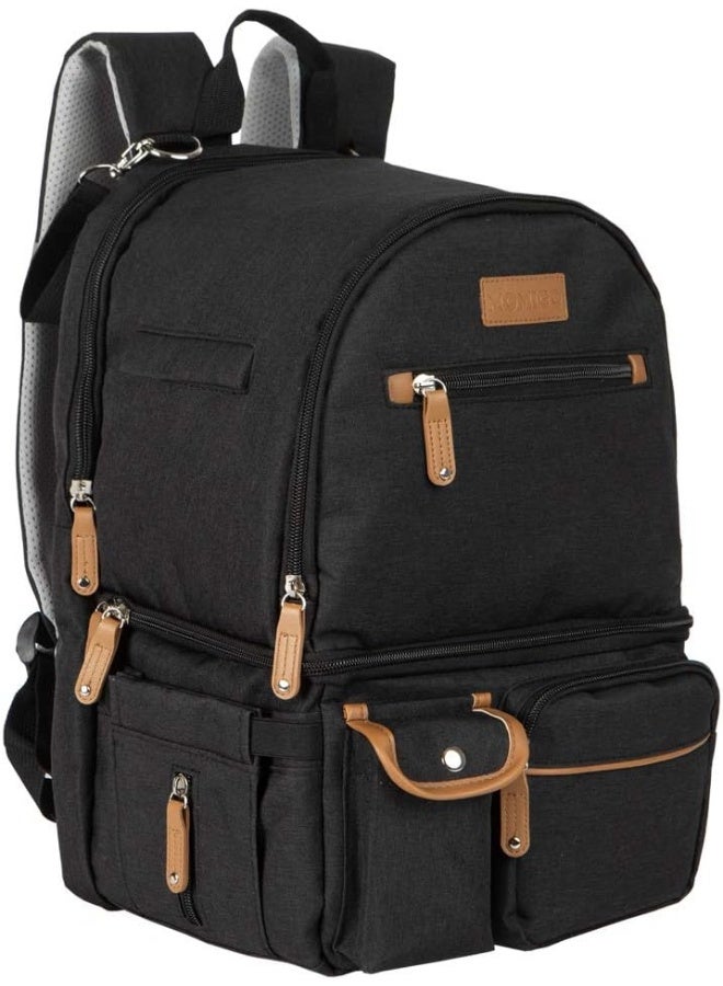 MOMIGO Breast Pump Backpack - Mother Outdoor Working Backpack with 13 Inch Laptop Compartment Fit Most Breast Pumps, Black, Modern, Compact  - Image 1