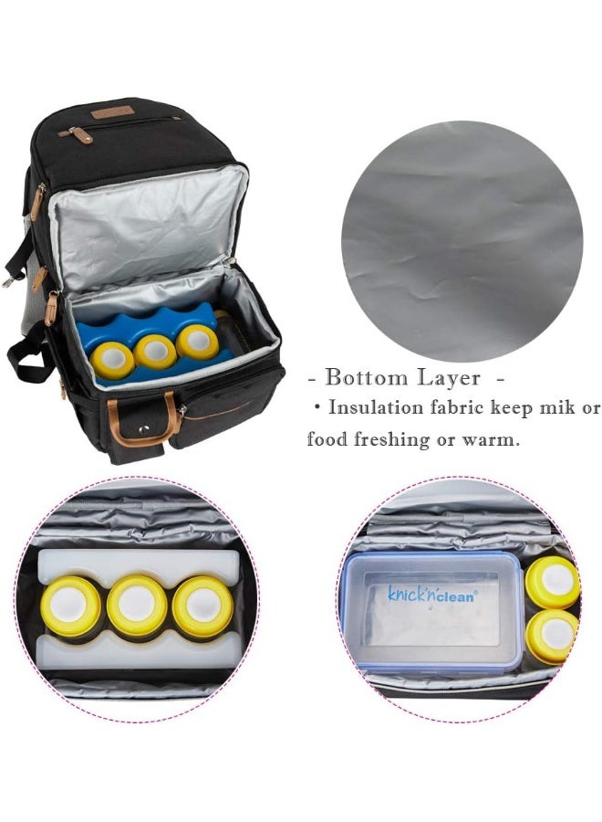 MOMIGO Breast Pump Backpack - Mother Outdoor Working Backpack with 13 Inch Laptop Compartment Fit Most Breast Pumps, Black, Modern, Compact  - Image 3