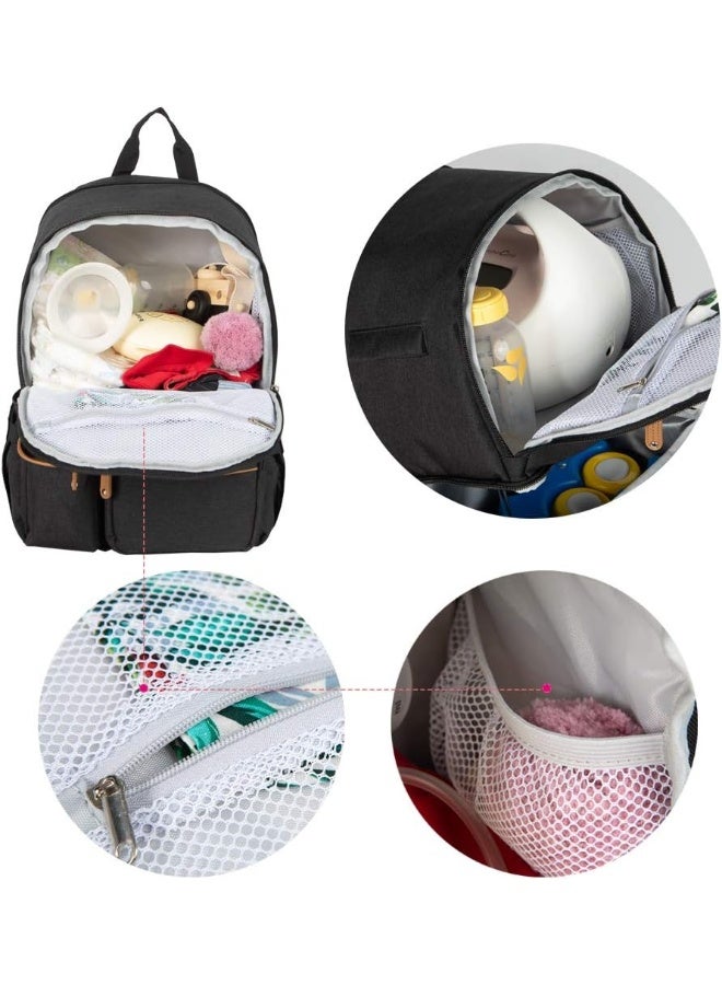 MOMIGO Breast Pump Backpack - Mother Outdoor Working Backpack with 13 Inch Laptop Compartment Fit Most Breast Pumps, Black, Modern, Compact  - Image 2