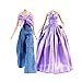 E-TING ETING 2 Sets Dolls Dream Outfits Shiny Glitzy Gala Purple Dress and BellBottom Jeans Set for 115 Inch Girl Doll - Image 2