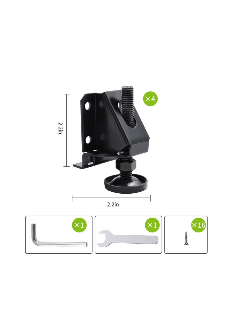 KASTWAVE - Adjustable Leveling Feet Furniture Levelers, Leg Leveler,  Table Feet Heavy Duty Leg Levelers for Cabinets Sofa Tables Chairs,Support 1320LBs, Large Base (4 Pack, Black) - Image 1