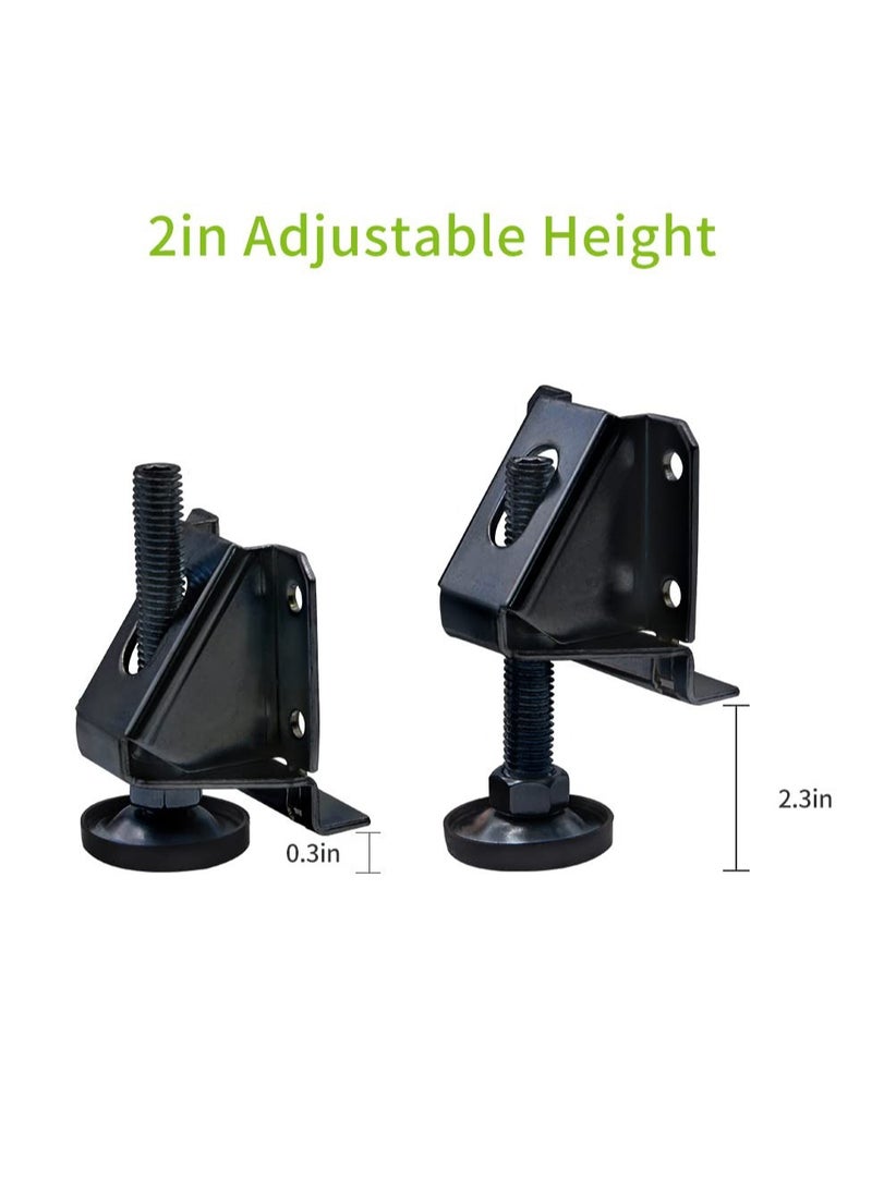 KASTWAVE - Adjustable Leveling Feet Furniture Levelers, Leg Leveler,  Table Feet Heavy Duty Leg Levelers for Cabinets Sofa Tables Chairs,Support 1320LBs, Large Base (4 Pack, Black) - Image 1
