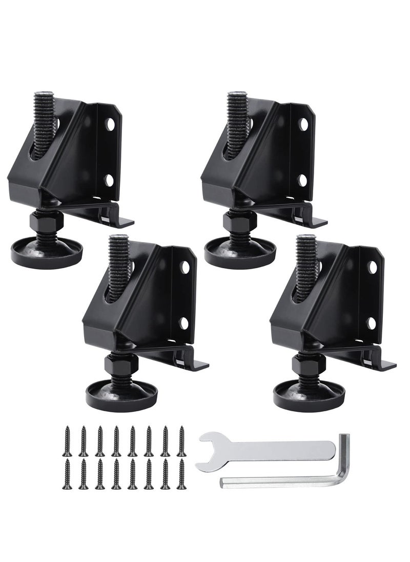 KASTWAVE - Adjustable Leveling Feet Furniture Levelers, Leg Leveler,  Table Feet Heavy Duty Leg Levelers for Cabinets Sofa Tables Chairs,Support 1320LBs, Large Base (4 Pack, Black) - Image 1