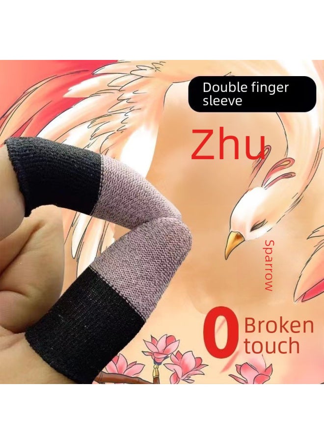Generic TikTok Best-selling Finger Cover Battle Bear Double Pair 24-pin Silver Fiber Copper Fiber Touch Screen Gloves Non-slip Anti-sweat Breathable-Product Color:Carbon Fiber 10 Only (exquisite Packaging) Color Random Hair  - Image 2