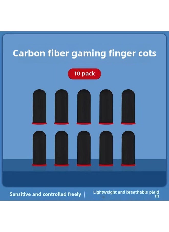 Generic TikTok Best-selling Finger Cover Battle Bear Double Pair 24-pin Silver Fiber Copper Fiber Touch Screen Gloves Non-slip Anti-sweat Breathable-Product Color:Carbon Fiber 10 Only (exquisite Packaging) Color Random Hair  - Image 1