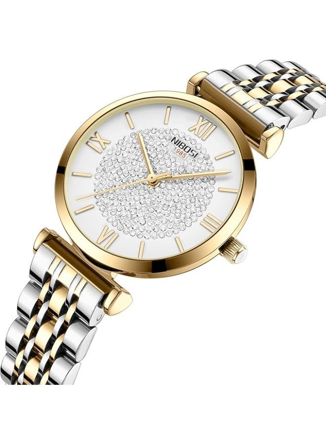 NIBOSI Women's Watch Analog Quartz Rose Gold Diamond Wrist Watch for Ladies Stylish Stainless Steel Watch Girl Gift - Image 4
