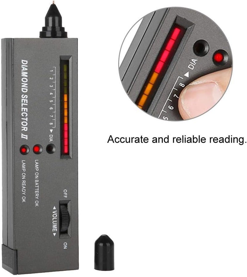 woobles Diamond Tester, LED Audio Diamond Detector Selector Portable Jewelry Gemstone Precision Tool Detective Test Kit for Jewelry Jade Ruby Stone - Image 2