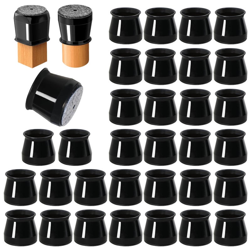 OASMU 32 Pcs Chair Leg Protectors for Hardwood Floors, Silicone Felt Furniture Leg Cover Pad for Protecting Floors from Scratches and Noise, Smooth Moving, Large(Fit Round Diameterï¼š1-5/16" to 2") - Image 1
