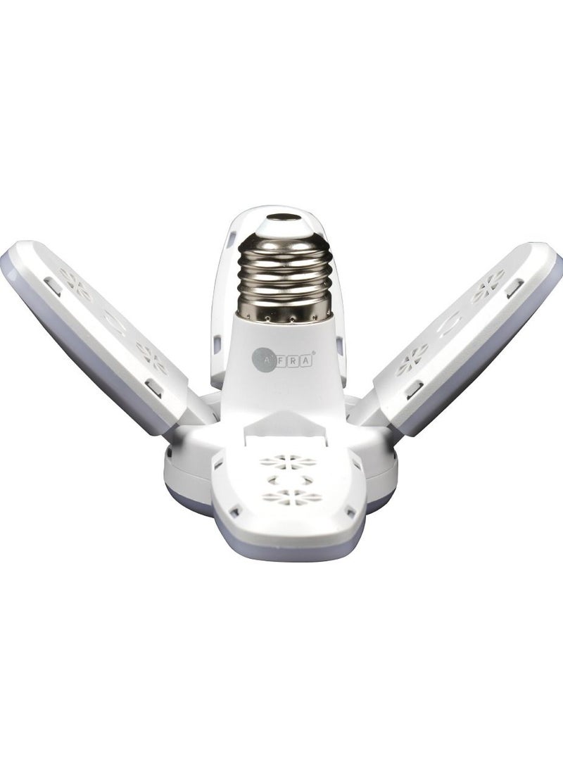 AFRA AFRA 4-leaf Foldable LED Bulb, 30W, 220-240V, Indoor & Outdoor Use, Connection Base E27, Cool White Colour (6000-6500K), Flame-Retardant, AF-20LLED, With 2 Year Warranty  - Image 3