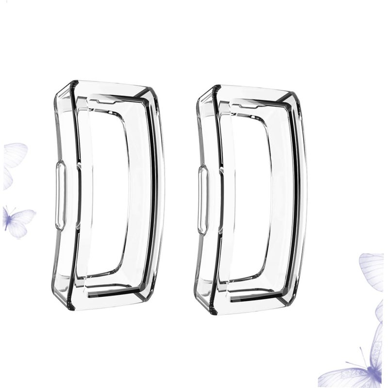 2 Pcs Hollow Scratch Resistant Shockproof TPU Half Cover Protective Case For Inspire Smartwatch White - Image 5