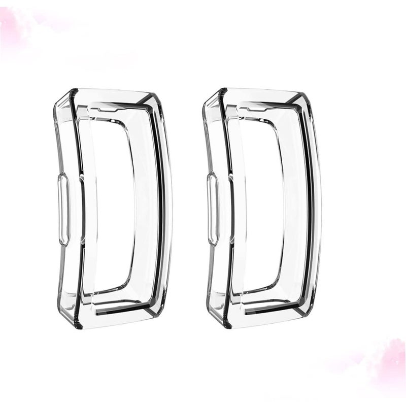 2 Pcs Hollow Scratch Resistant Shockproof TPU Half Cover Protective Case For Inspire Smartwatch White - Image 3