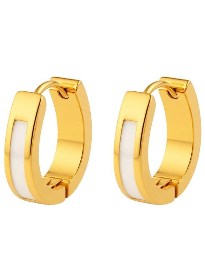 AMETOER 18k Gold Plated High-end Women's Non-fading Stainless Steel Resin U-shaped Ear Clips - Image 1