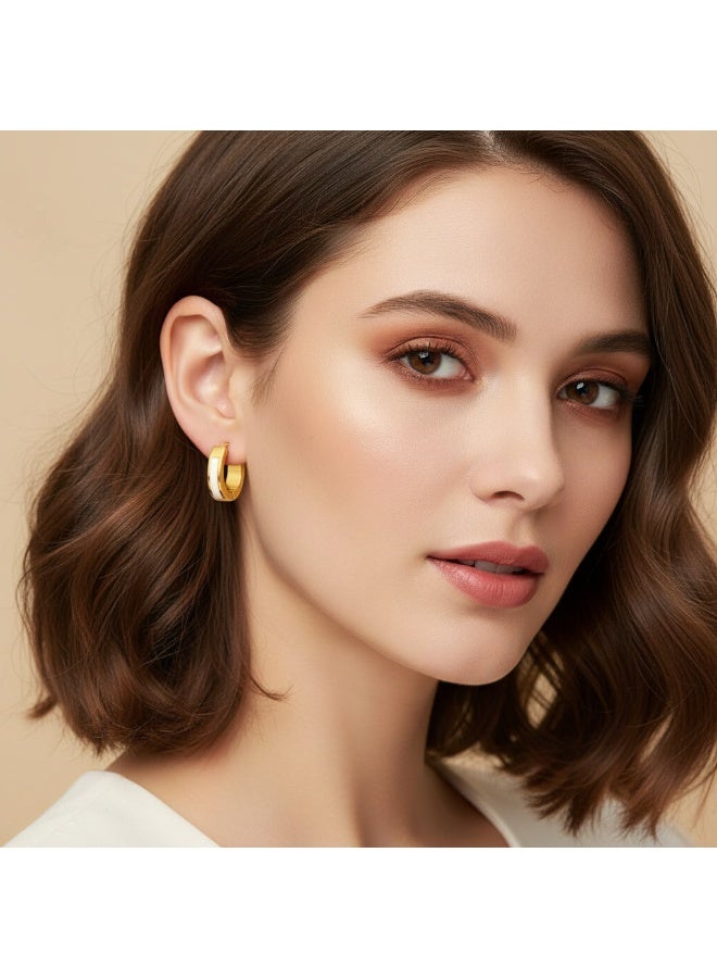 AMETOER 18k Gold Plated High-end Women's Non-fading Stainless Steel Resin U-shaped Ear Clips - Image 2