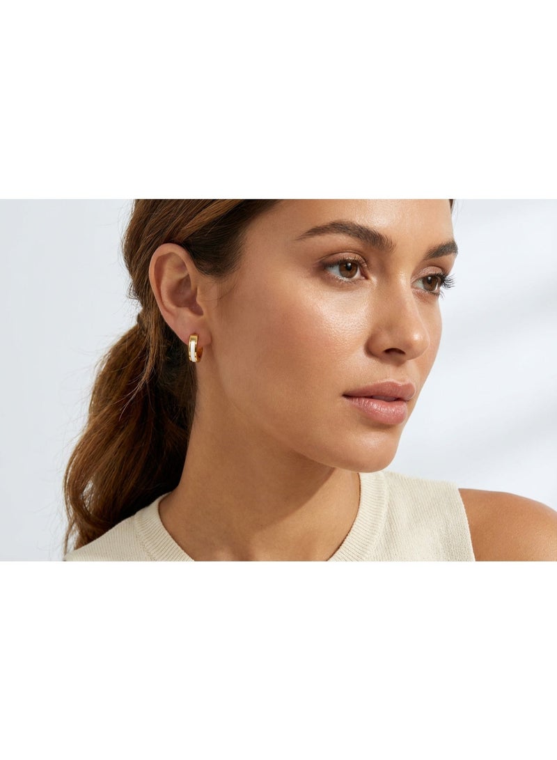 AMETOER 18k Gold Plated High-end Women's Non-fading Stainless Steel Resin U-shaped Ear Clips - Image 4