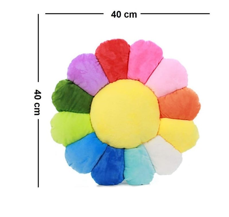 AVS Soft Cute Smiley Sunflower Velvet Emoji Cushions with Fibre Filling Pillows for Bedroom Living Room, Cushion Use in Car, Kids & Girls Room Decoration(16X16 Inches, Multi) - 3 - Image 3