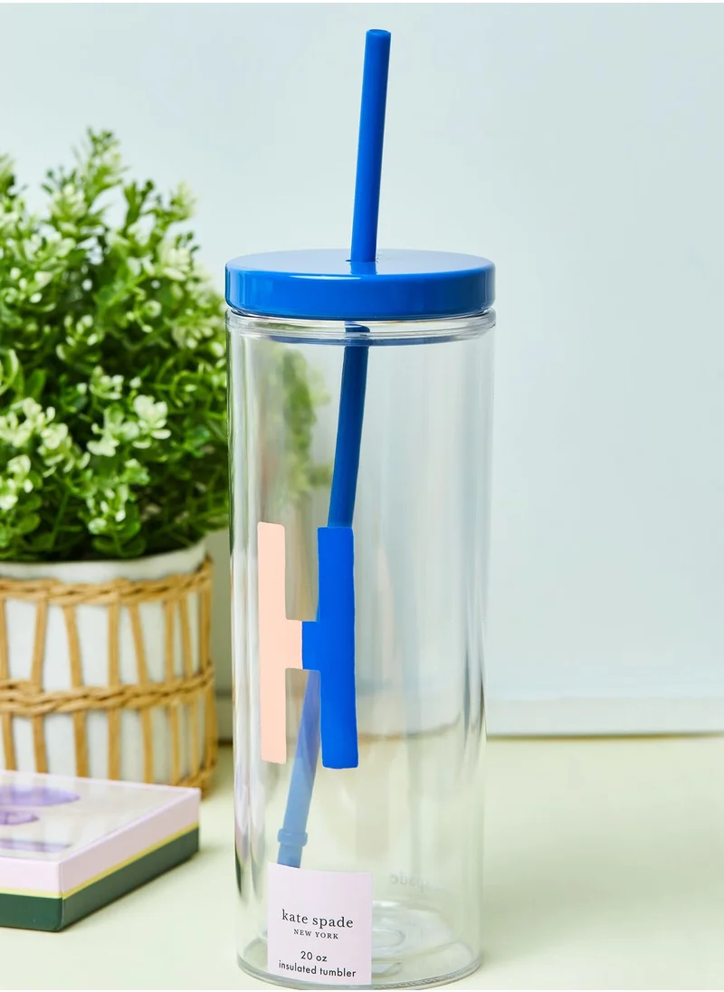 Kate Spade Monogram Tumbler With Straw - H