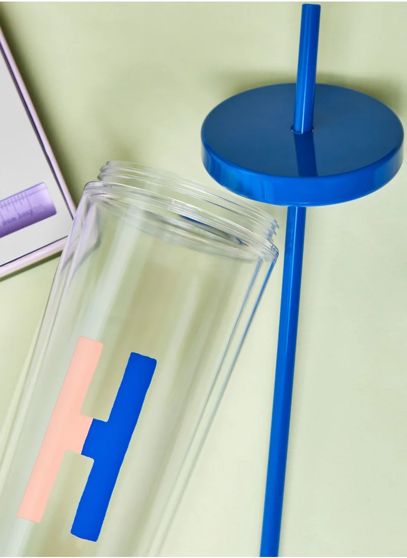 Kate Spade Monogram Tumbler With Straw - H