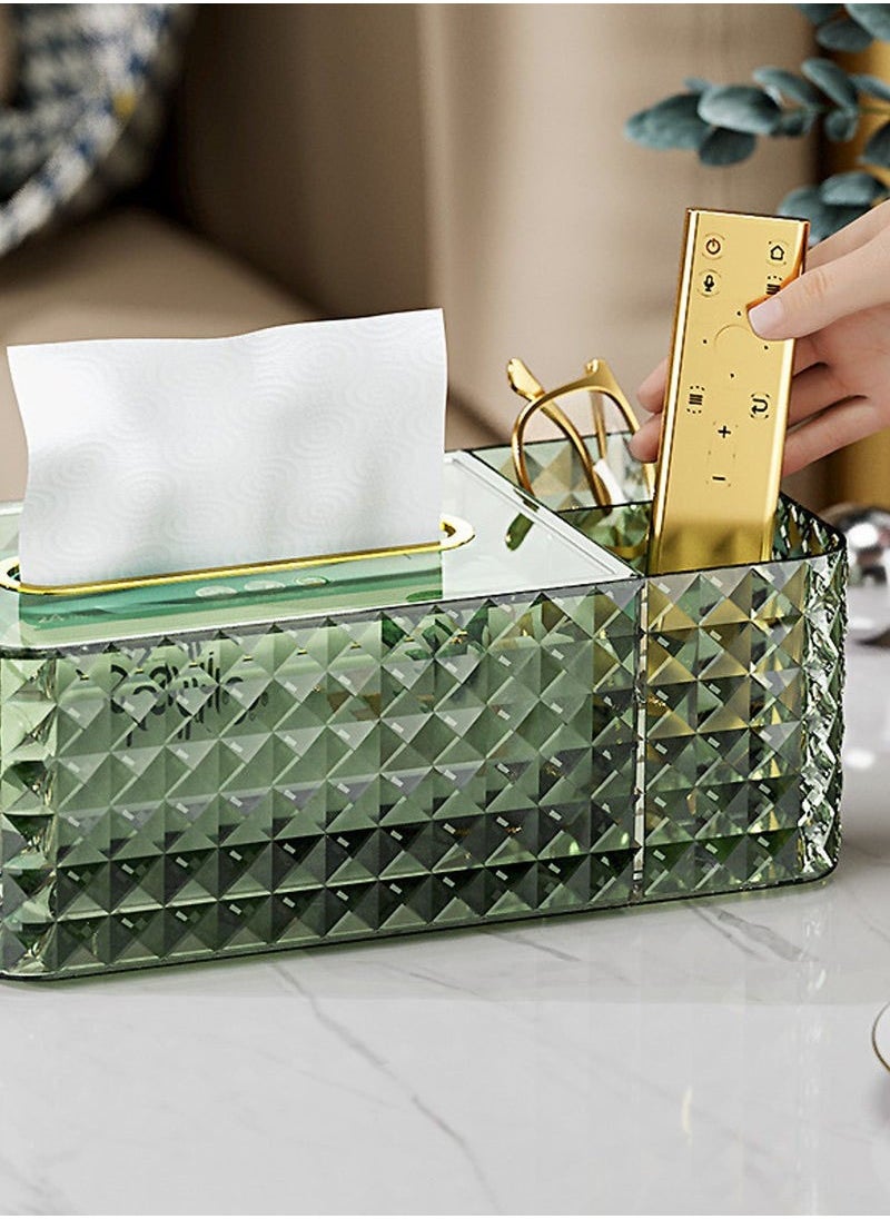 Hanayo - Tissue Box  Rectangular Tissue Holder Simple Transparent Desktop Tissue Box with Storage Plastic Tissue Case Suitable for Bedroom Office(Clear) - Image 1