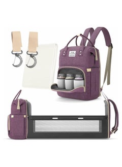 Multifunctional 3-in-1 diaper bag with diaper changing stand / diaper backpack with crib / baby cot for travel,