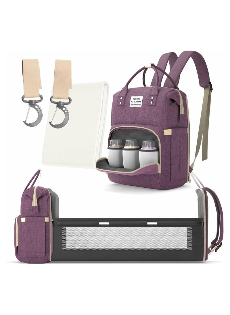 Generic - Multifunctional 3-in-1 diaper bag with diaper changing stand / diaper backpack with crib / baby cot for travel, - Image 1