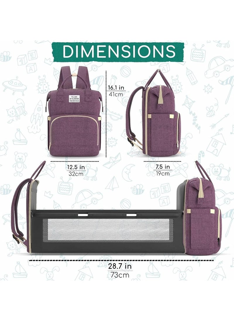 Generic - Multifunctional 3-in-1 diaper bag with diaper changing stand / diaper backpack with crib / baby cot for travel, - Image 1